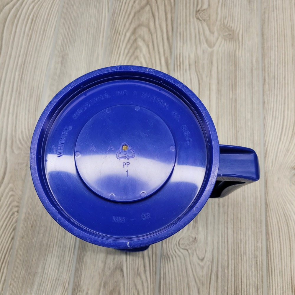 Pepsi Insulated Travel Mug 32oz Blue Whirley Plastic Soda Pop Cup Handle Vtg - Picture 10 of 11
